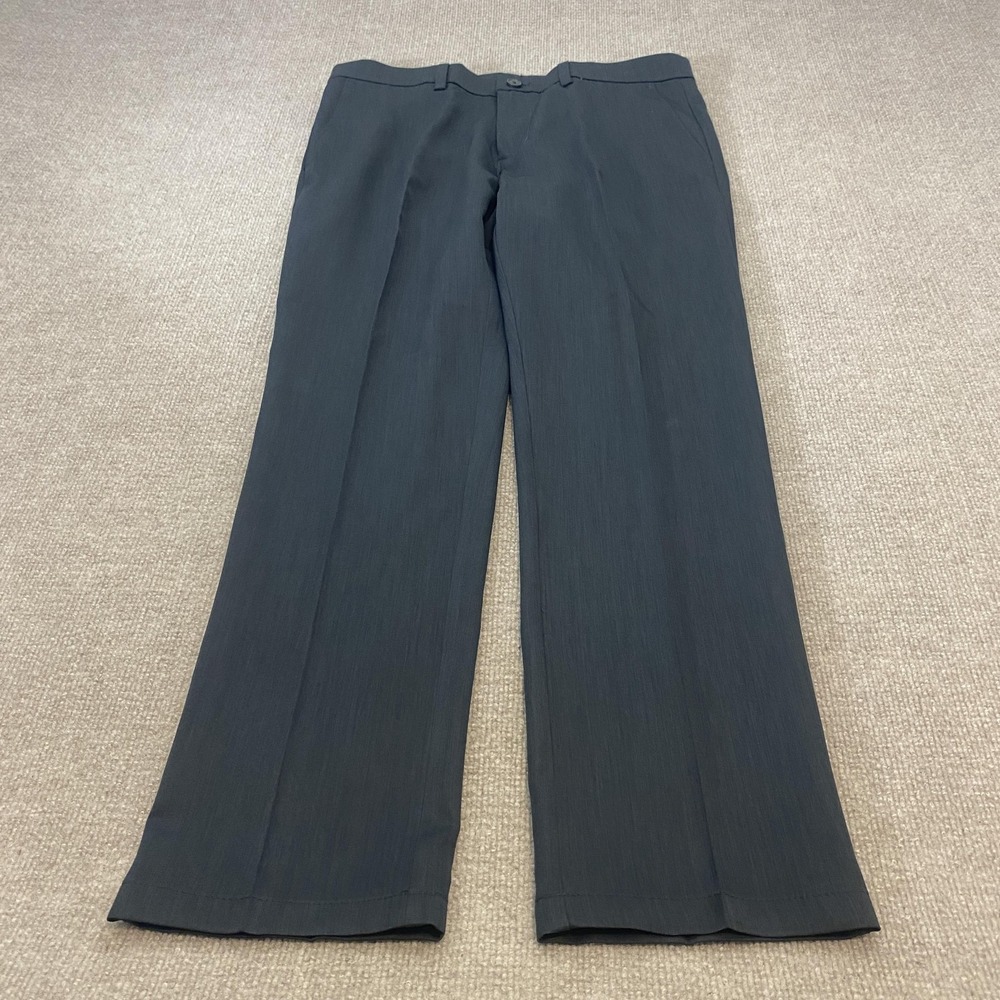 Haggar H26 Pants‎ Mens 33x30 Gray Dress Microfiber Flat Front Business Casual